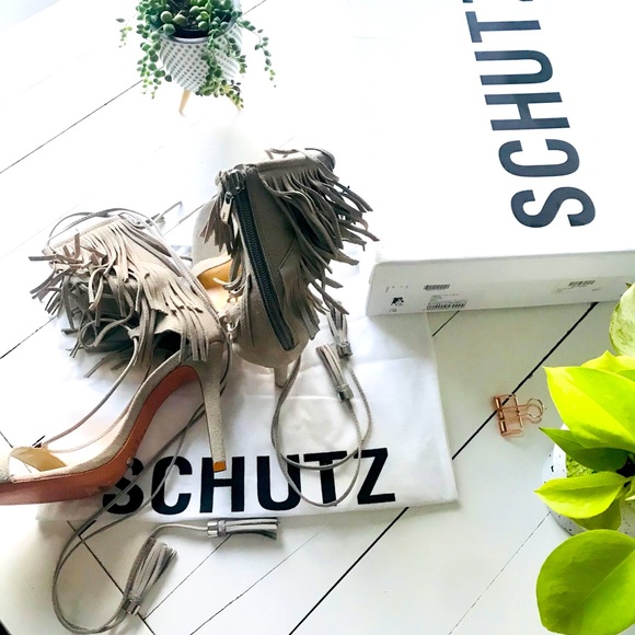Schutz Kija Suede Fringe Heel - Picture 2 of 6